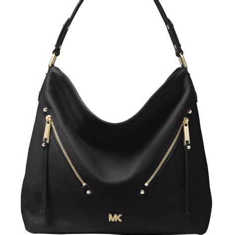 michael kors evie large hobo|Evie Large Pebbled Leather Shoulder Bag .